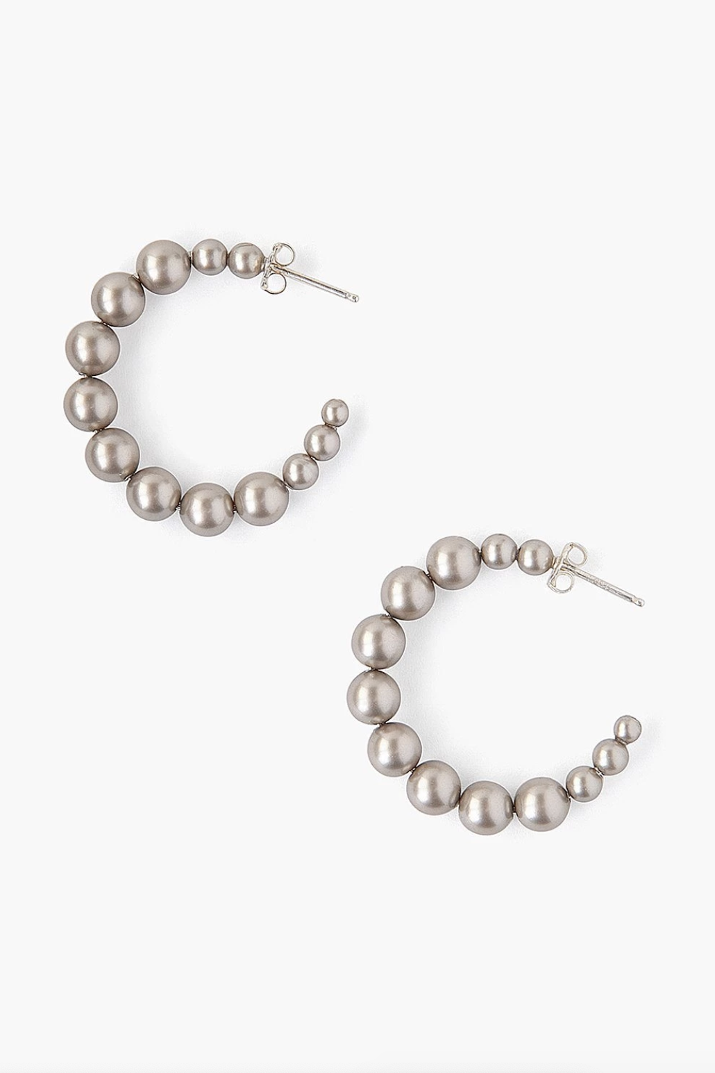 Standard Platinum Pearl Holly Hoop Earrings Saffron Jewelry