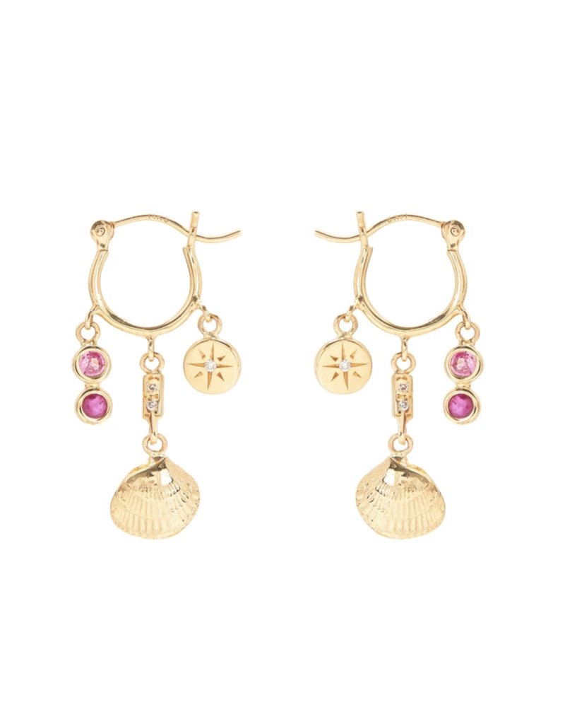 Ocean Treasure Pink Sapphire And Ruby Earrings Saffron Jewelry