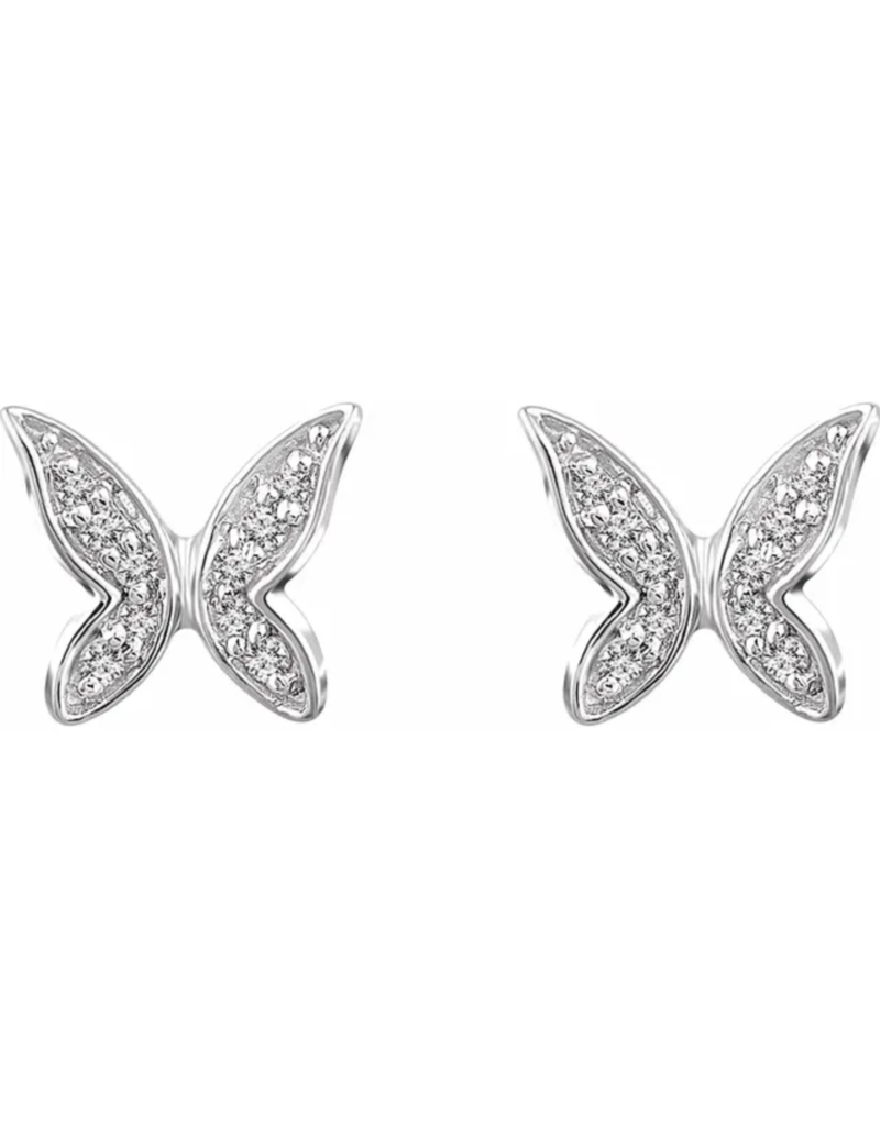 White Gold Diamond Butterfly Earrings - Saffron Jewelry