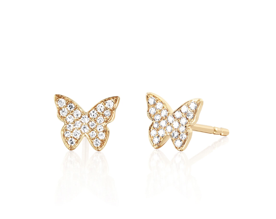 Copy of 14KW Diamond Butterfly Stud Earrings - Saffron Jewelry