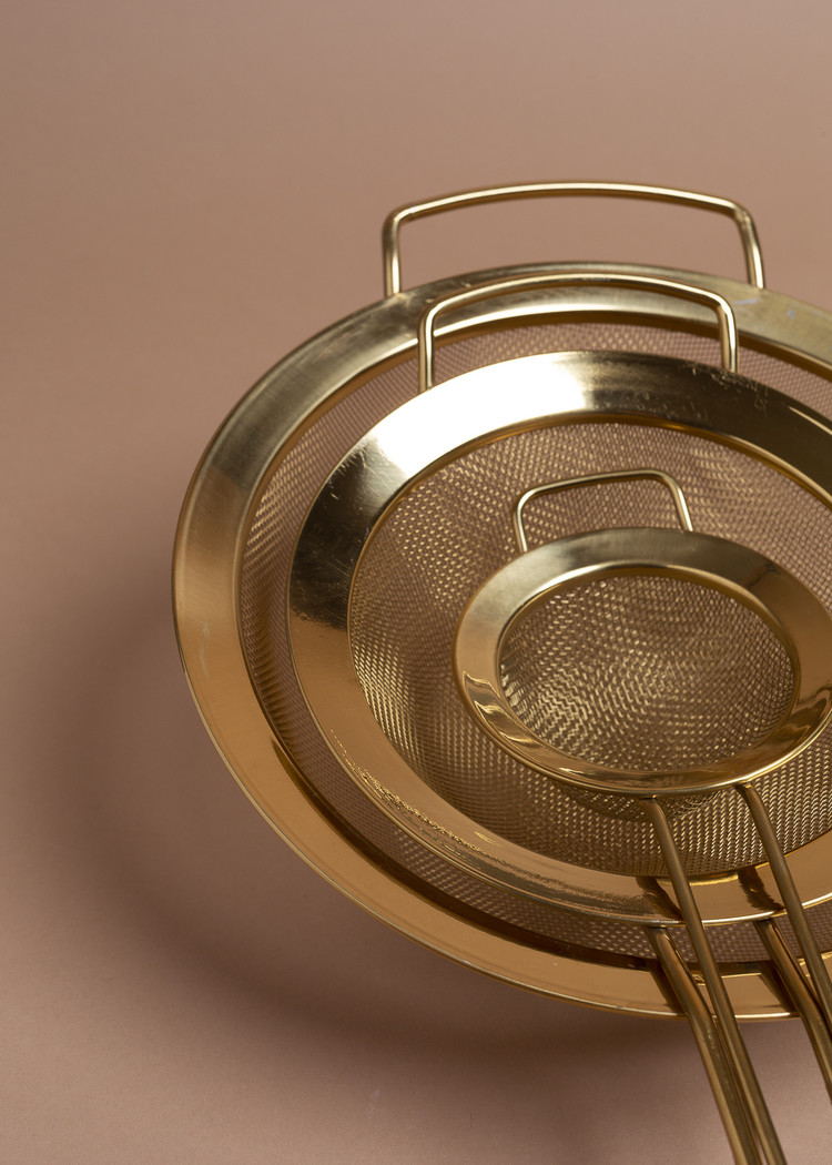Gold Stainless Steel Sieve Set of 3 Eskell Eskell