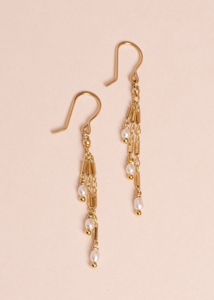 Pearl & Chain Drop Earrings | Eskell - Eskell