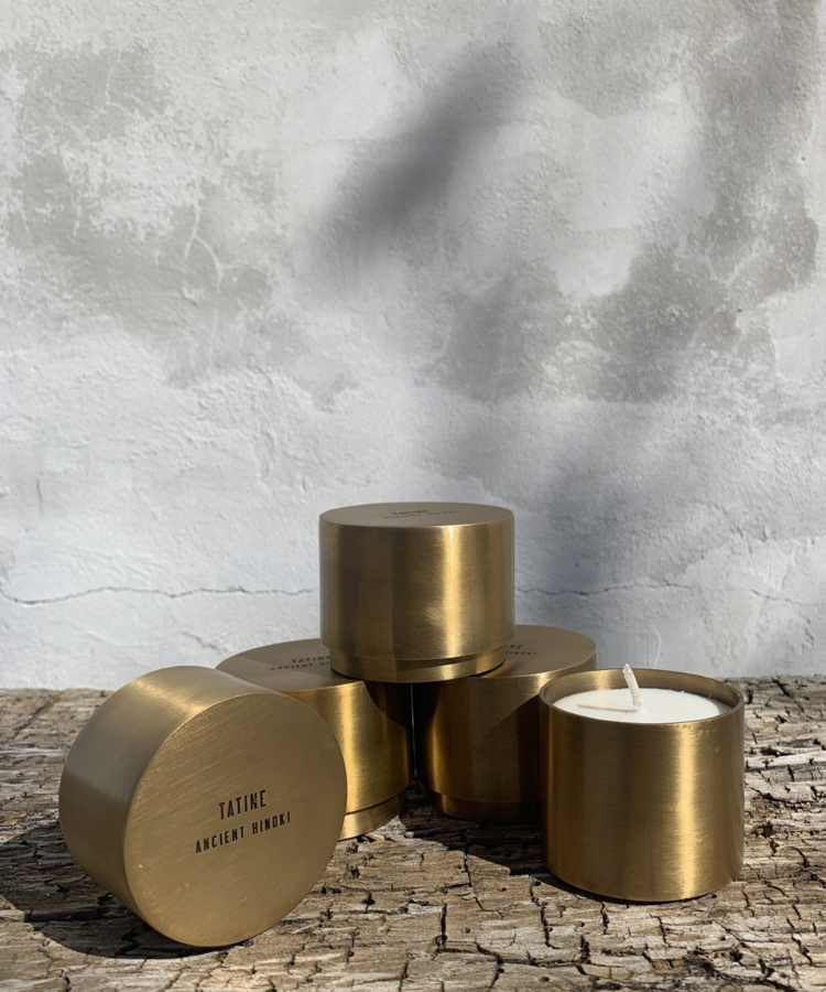 Tatine Ancient Hinoki Hand Brass Candle Cup Eskell Eskell