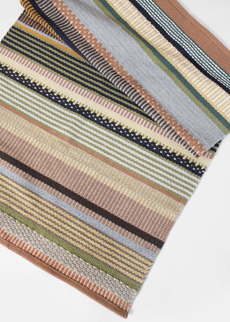 Multi Colored Woven Cotton Striped Rug 3' x 5' Eskell Eskell