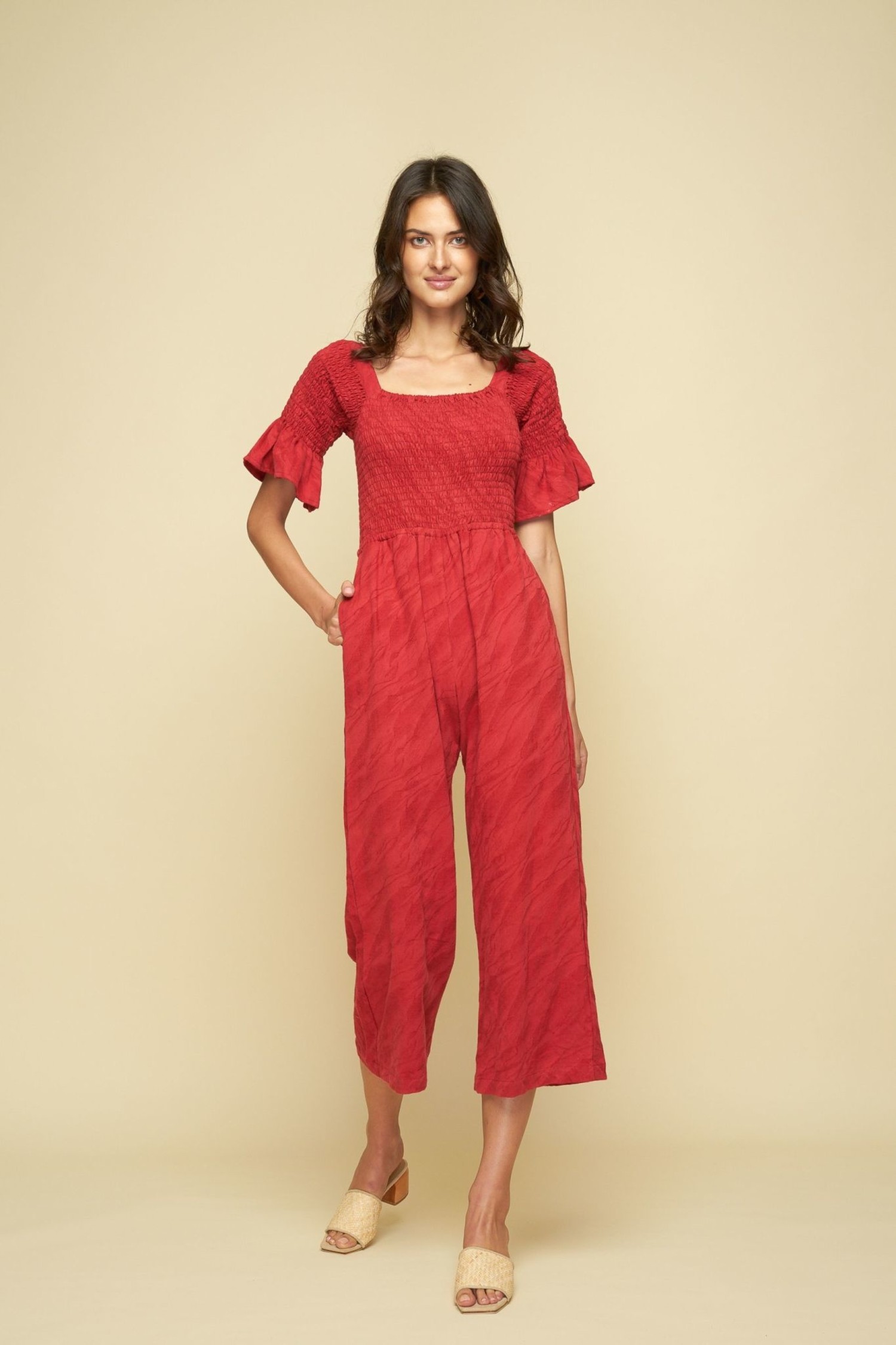 bebe red jumpsuit