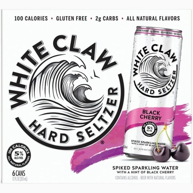 White Claw Black Cherry Seltzer 6 can