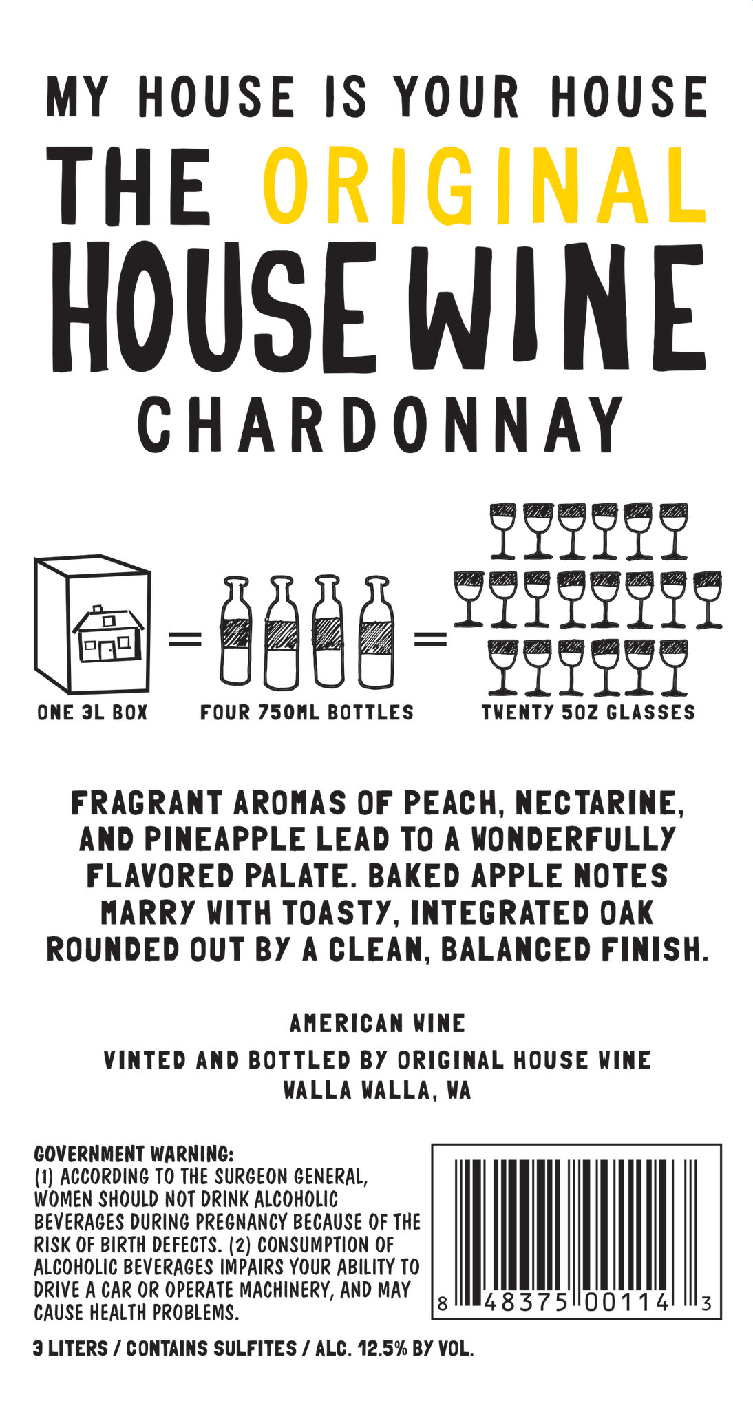 House Wine House Wine Chardonnay 3L