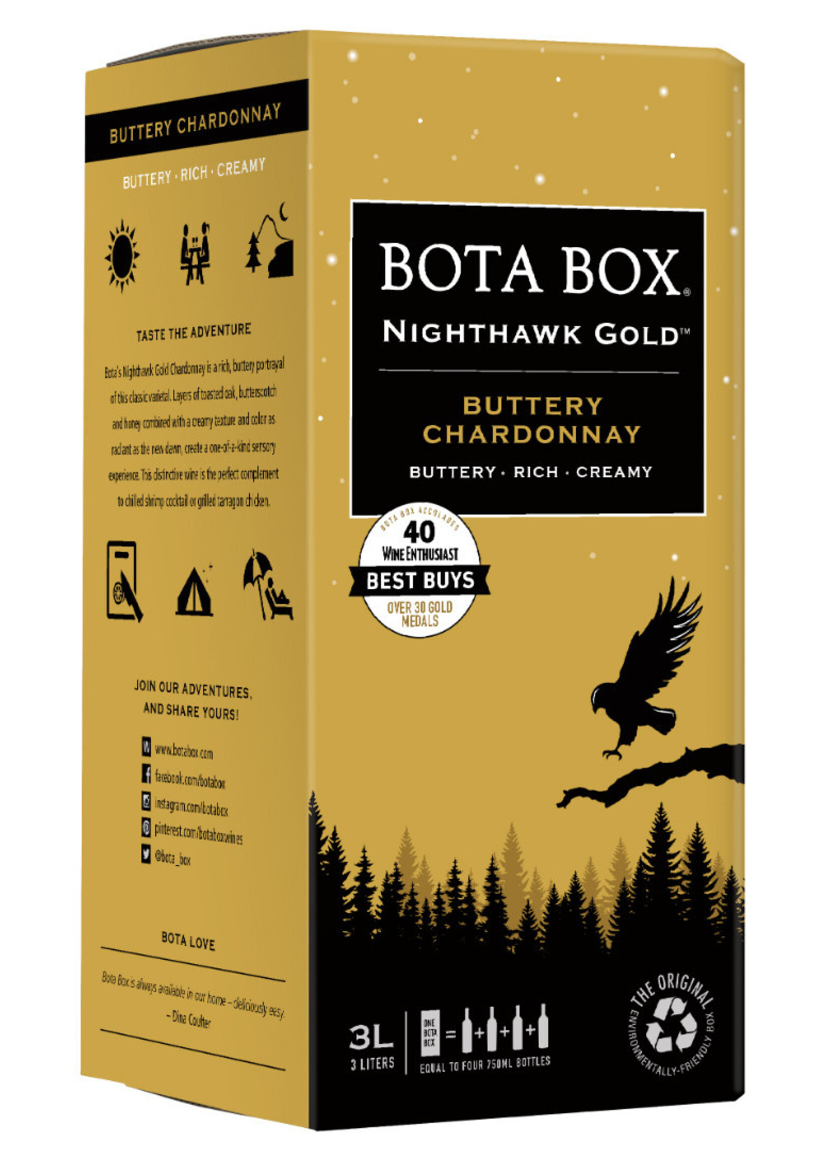 Bota Box Bota Box Nighthawk Chardonnay Gold Buttery 3L