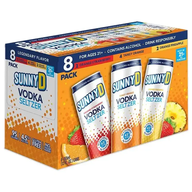 Sunny D Vodka Seltzer Variety 8 can