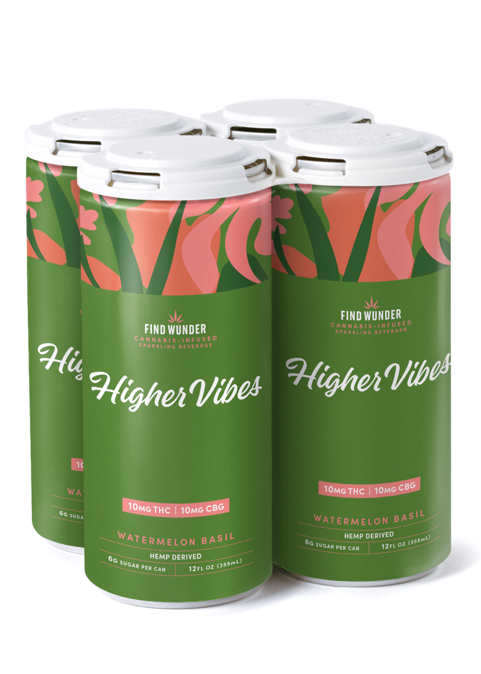 Find Wunder Find Wunder Higher Vibes Watermelon Basil 10MG THC 4 can