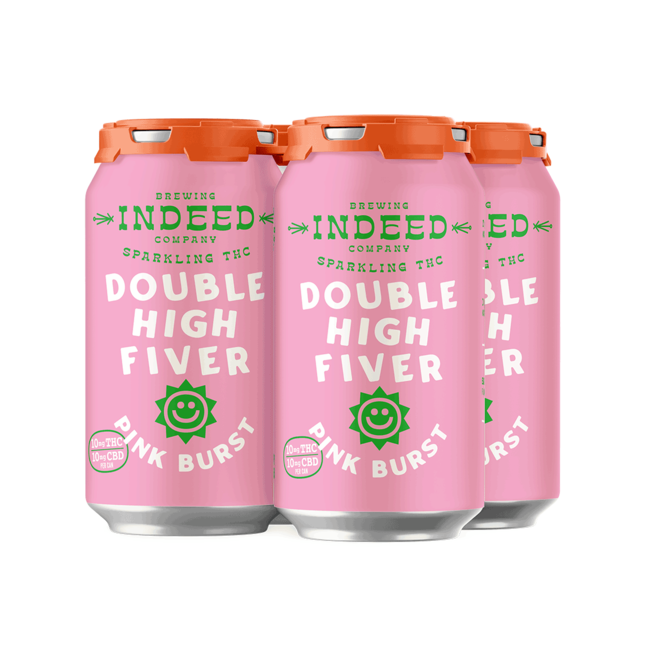 Indeed Double High Fiver Pink Burst 10MG THC / 10MG CBD 4 can