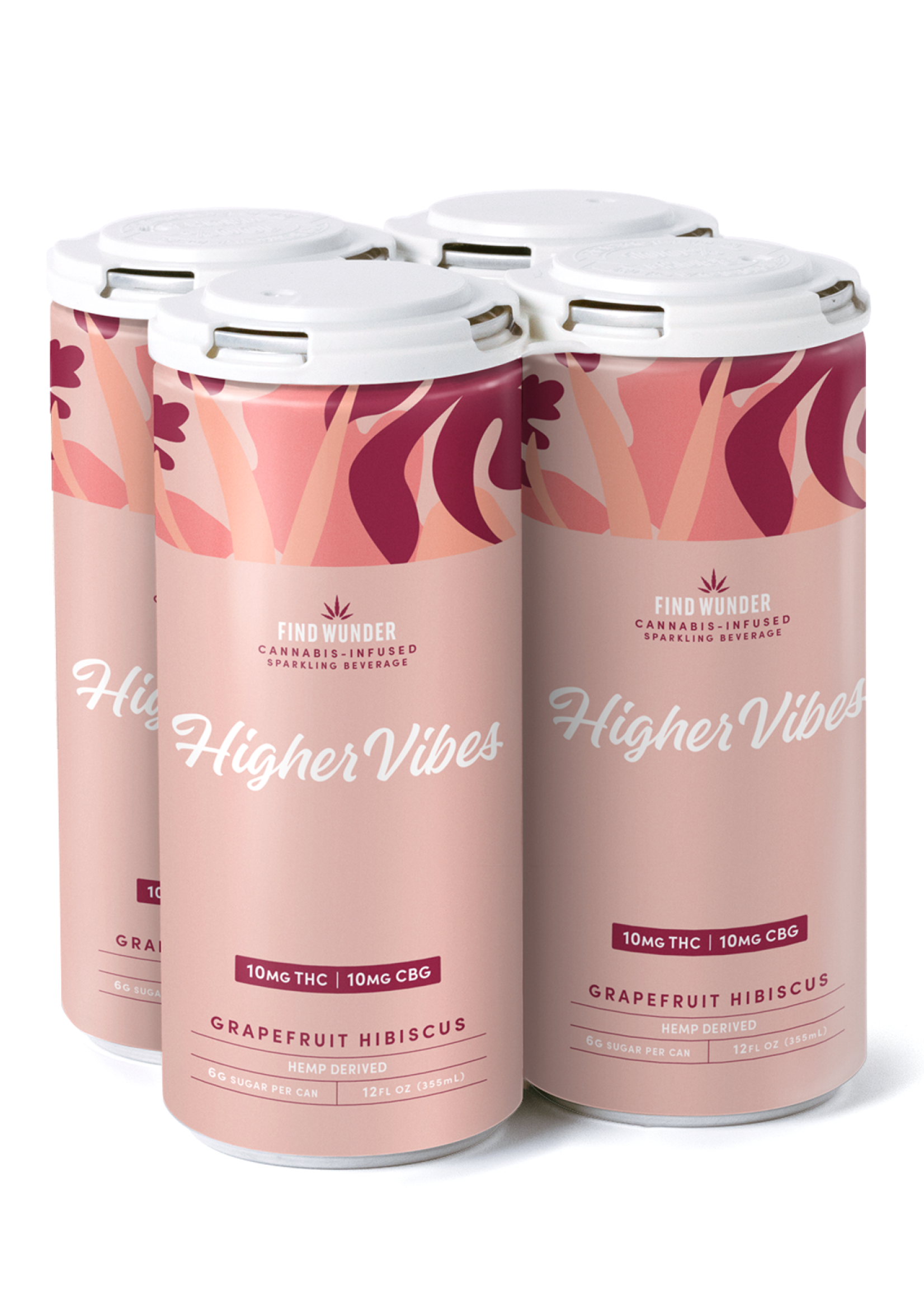 Find Wunder Find Wunder Higher Vibes Grapefruit Hibiscus 10MG THC 4 can