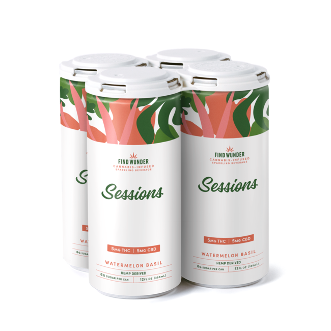 Find Wunder Sessions Watermelon Basil 5MG THC 12oz 4 can