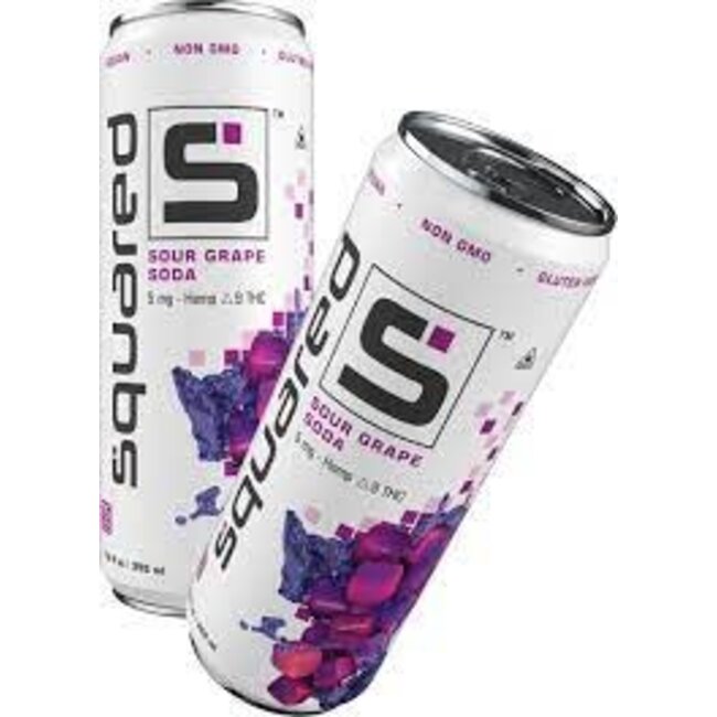 Squared Sour Grape Soda 5mg THC 4 can