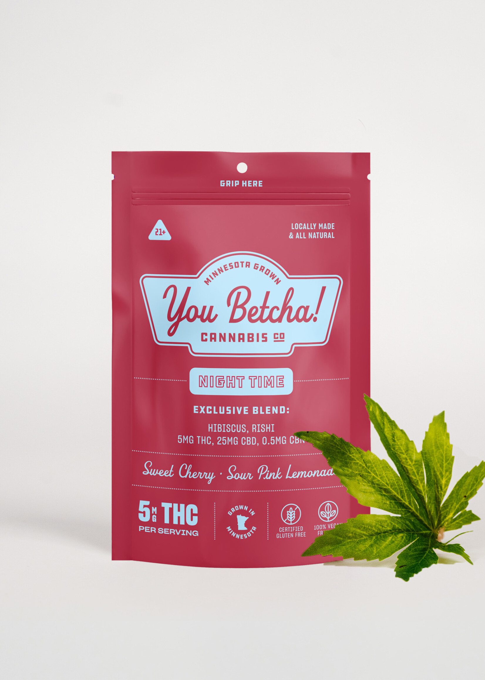You Betcha! You Betcha Night Time (Red) Sour Gummies 5mg THC 10 pack