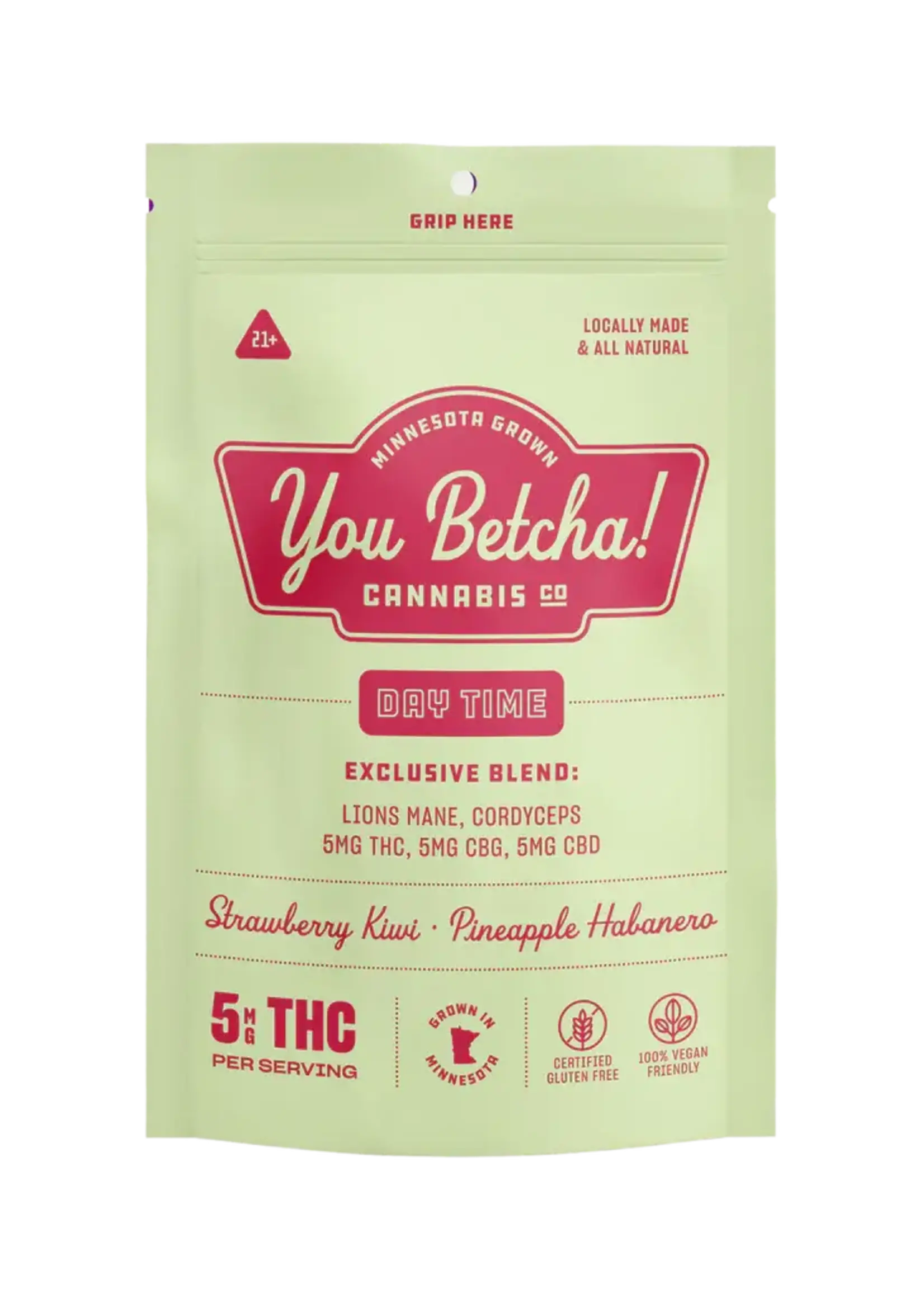 You Betcha! You Betcha Day Time (Green) Spicy Gummies 5mg THC 10 pack