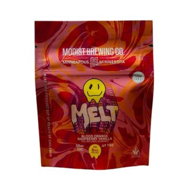 Modist Melt Blood Orange Raspberry Vanilla THC Gummy 50mg (5mg/Gummy)