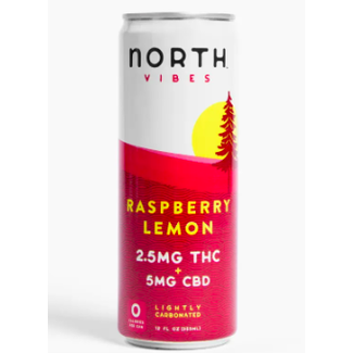 North Canna Co North High Vibes Raspberry Lemon 5MG THC/10MG CBD 4 can