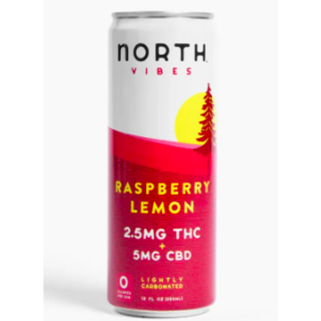 North High Vibes Raspberry Lemon 5MG THC/10MG CBD 4 can