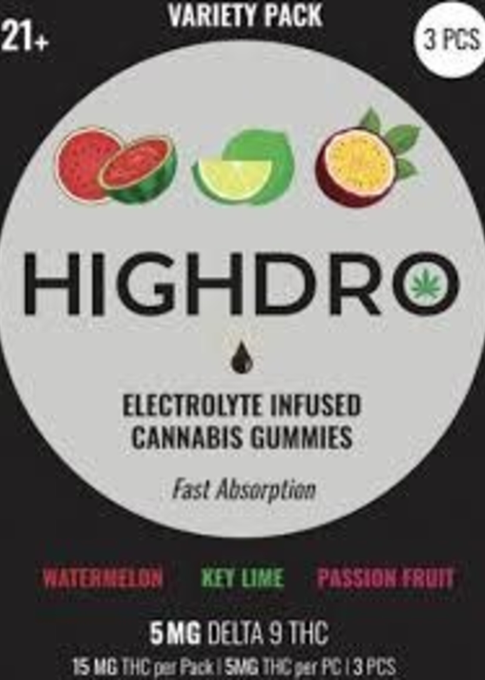 Highdro Highdro Electrolyte Infused Gummies 5MG 3 Pack