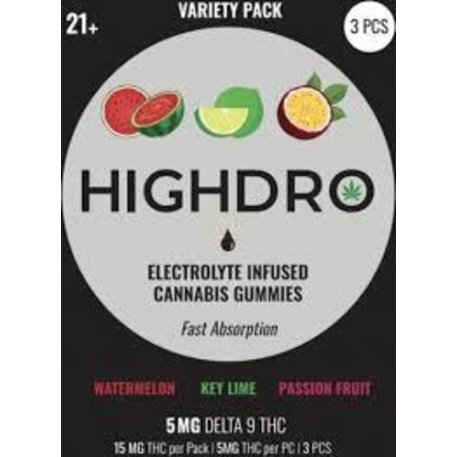 Highdro Electrolyte Infused Gummies 5MG 3 Pack