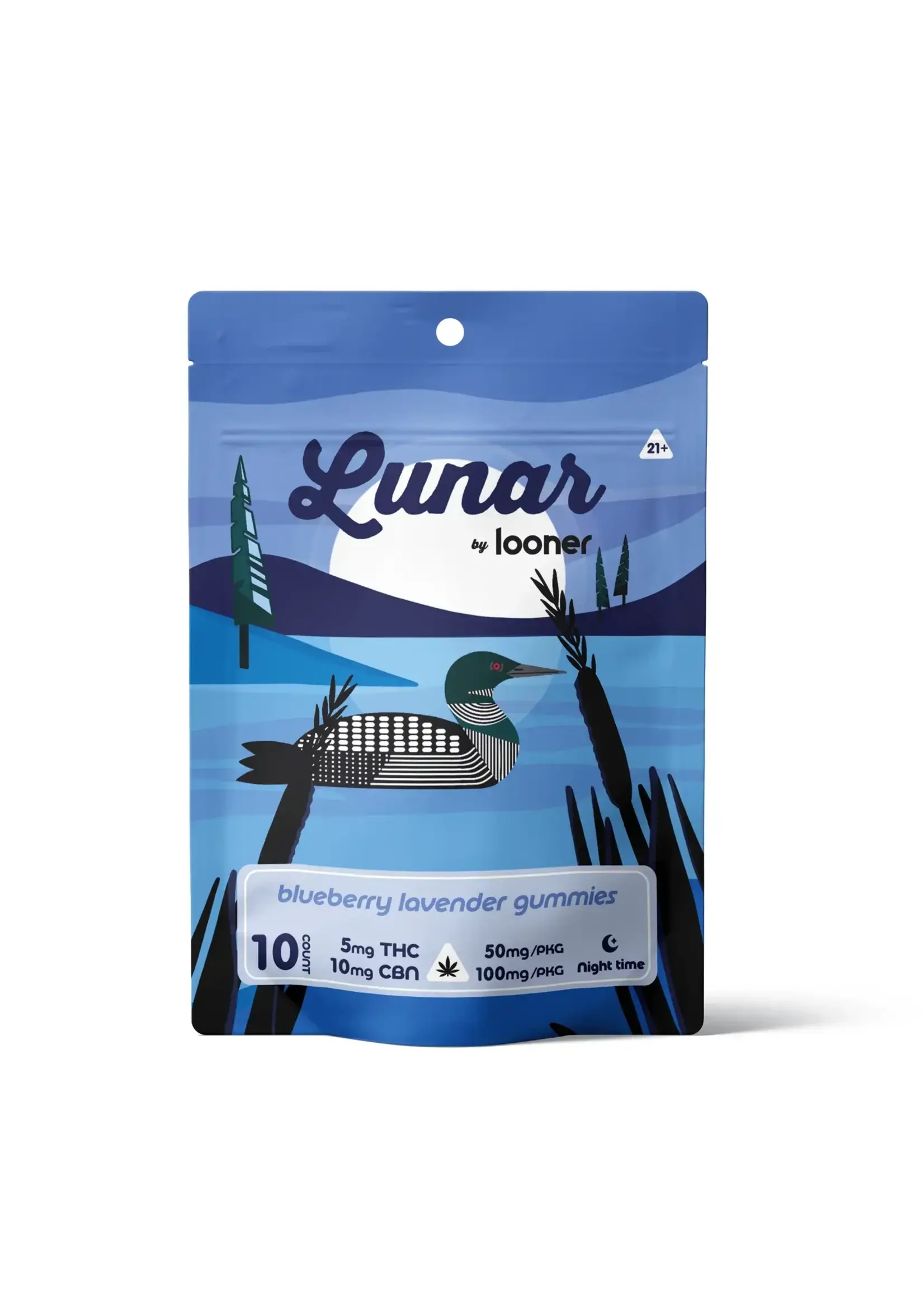 Looner Looner Lunar: Blueberry Lavender Gummy (5mg THC / 10mg CBN) 10 pack