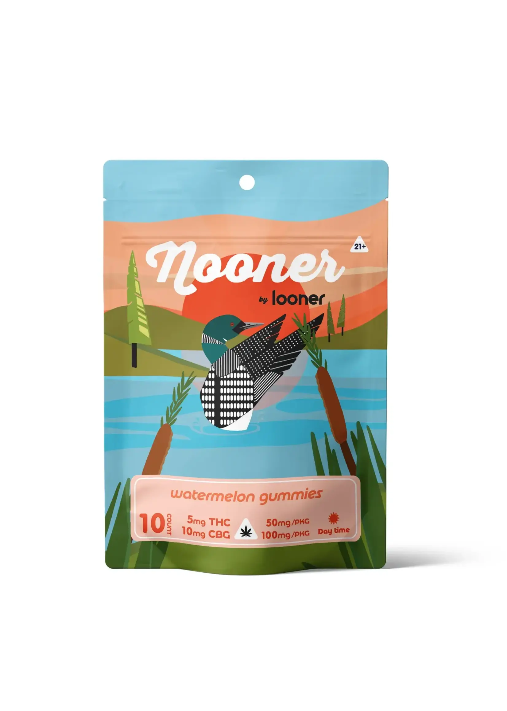Looner Looner Nooner: Watermelon Gummy (5mg THC / 10mg CBG) 10 pack