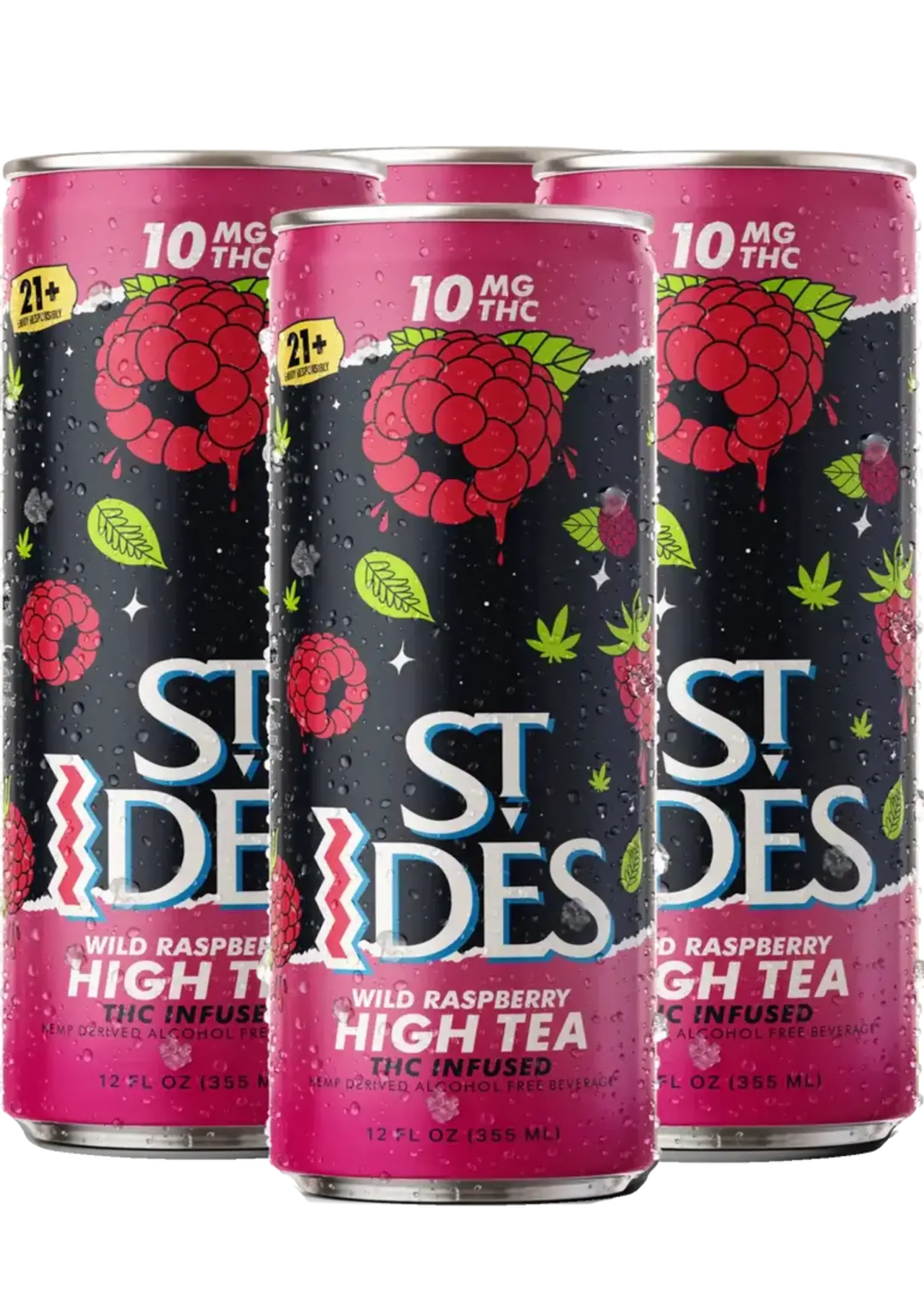 St. Ides St Ides High Tea Raspberry 10MG THC 4 can