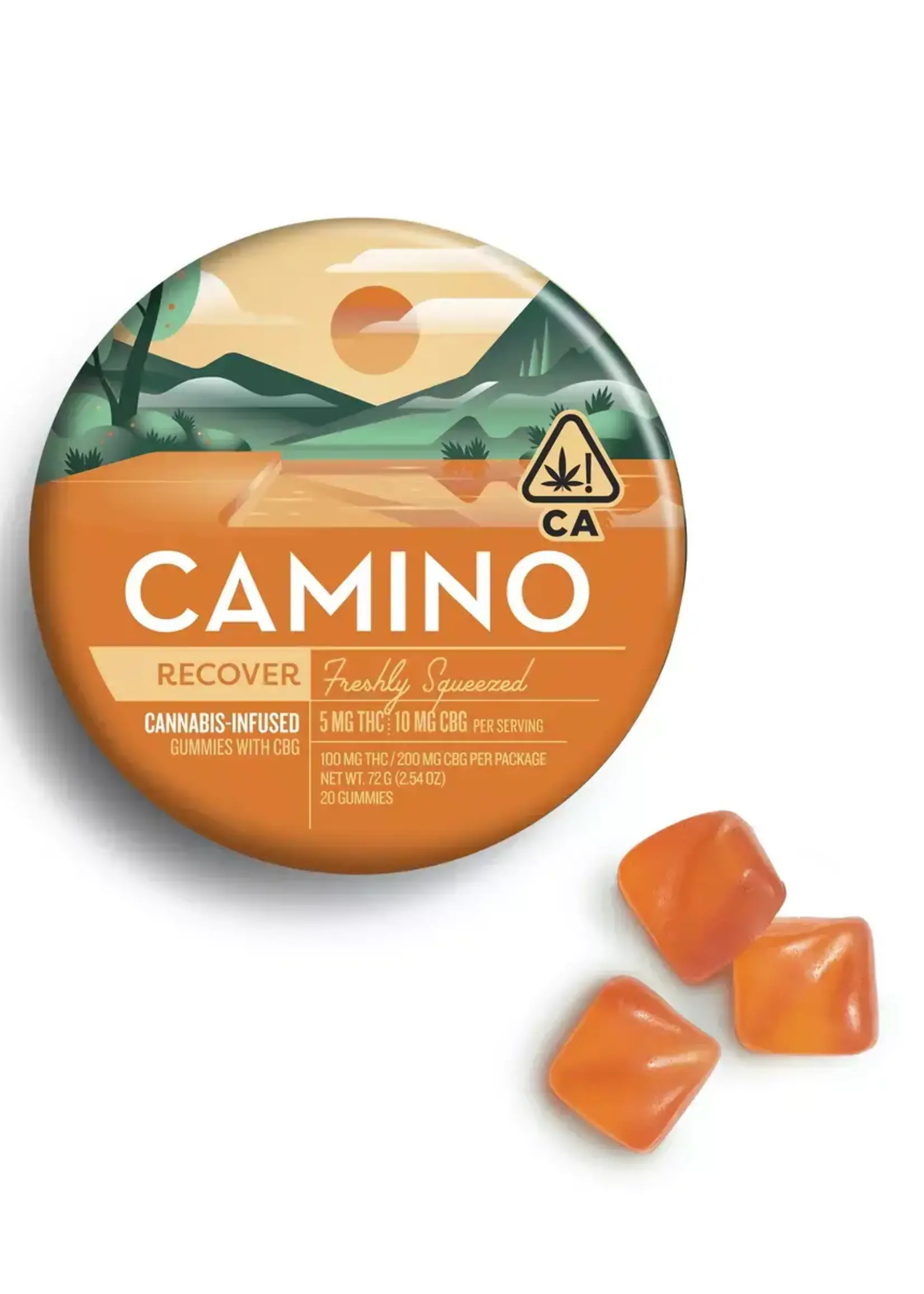 Kiva Confections Camino Recovery Fresh Squeezed THC Gummy 50mg (5mg THC/10mg CBG)