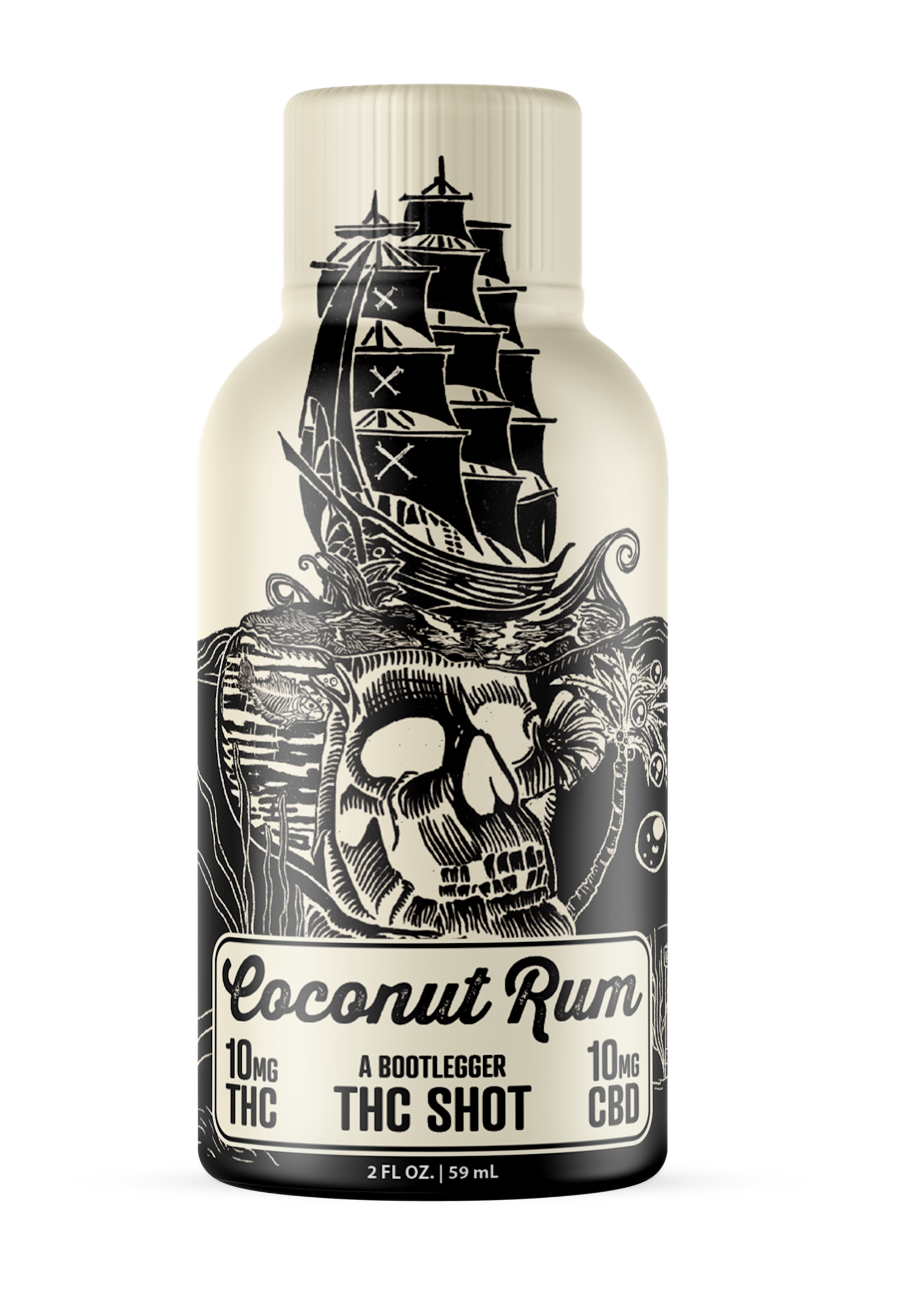 Bootlegger THC Bootlegger Coconut Rum 10mg THC 10mg CBD 2oz SHOTS