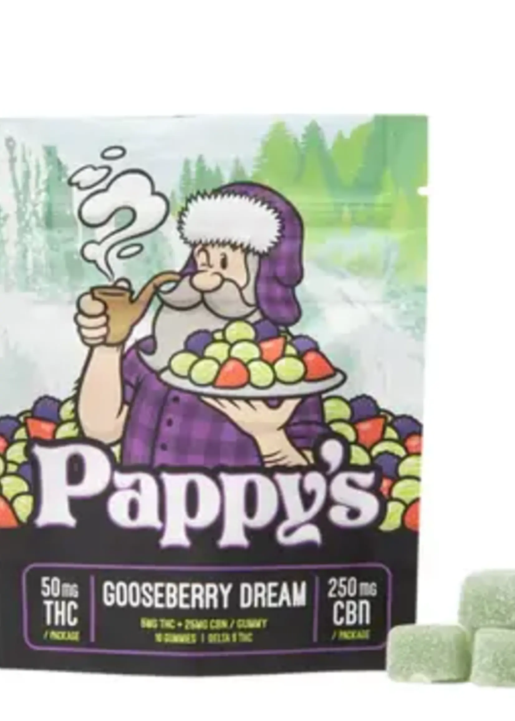 Pappy's THC Pappy's Gooseberry Dream THC Gummy 50mg (5mg THC 25mg CBN/Gummy)