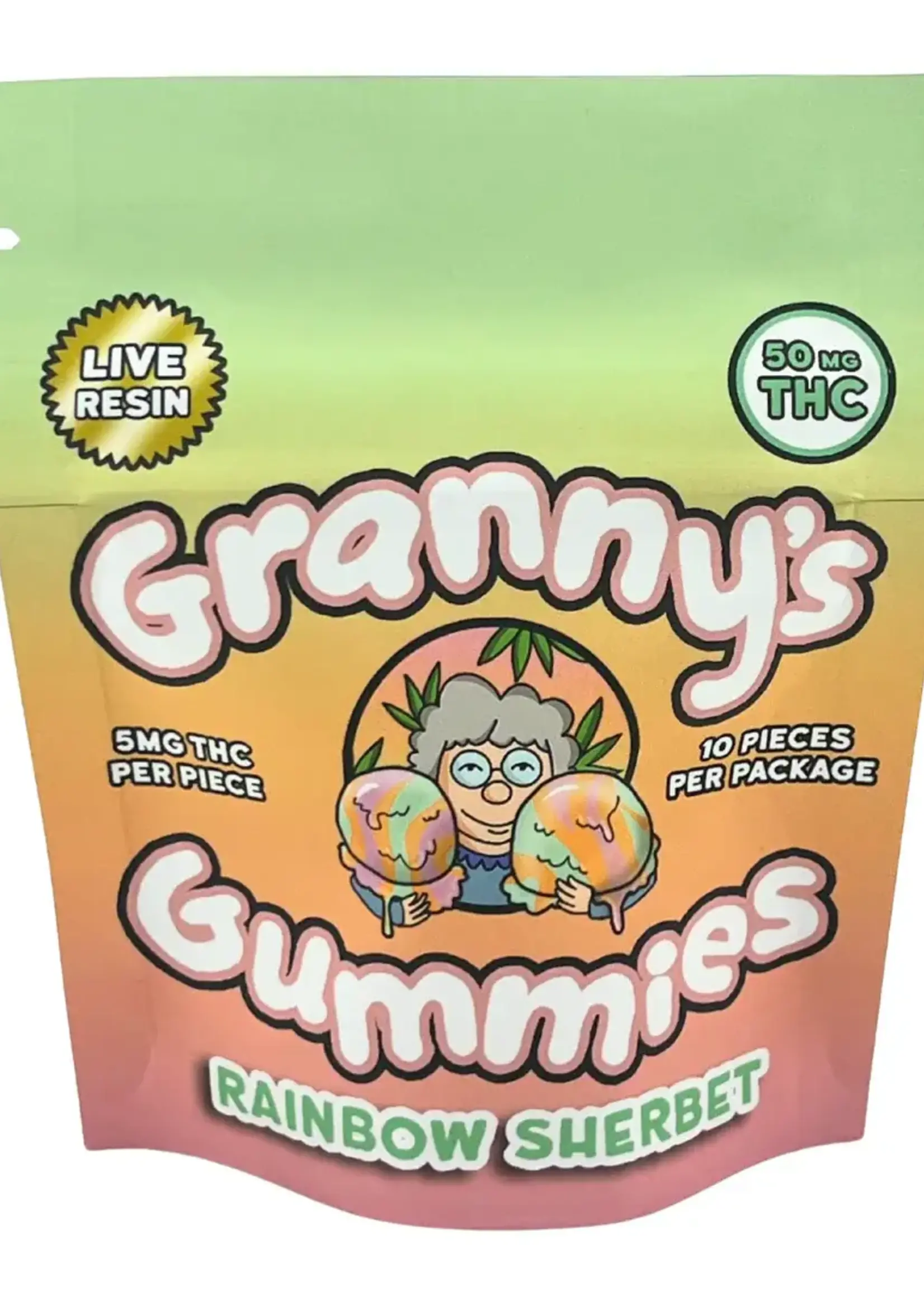 Granny's Granny's Rainbow Sherbet THC Gummy 50mg (5mg/Gummy)