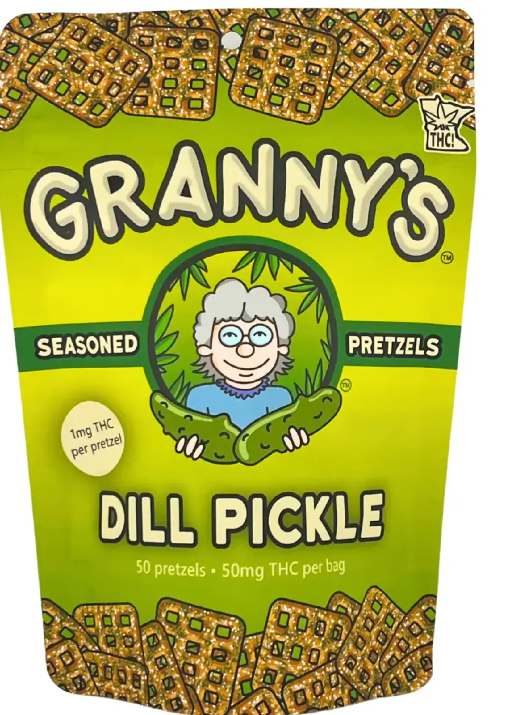 Granny's Granny's THC Pretzels Dill Pickle 50mg (1mg/Pretzel)