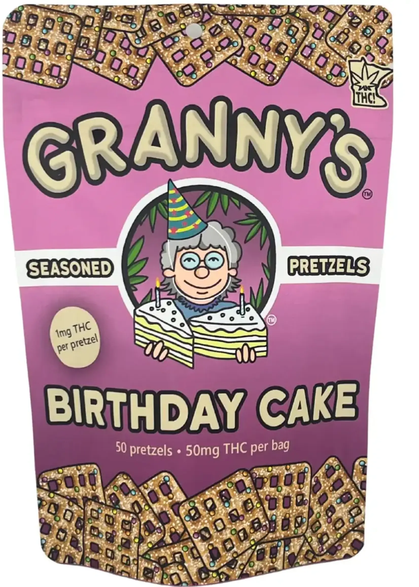 Granny's Granny's THC Pretzels Birthday Cake 50mg (1mg/Pretzel)