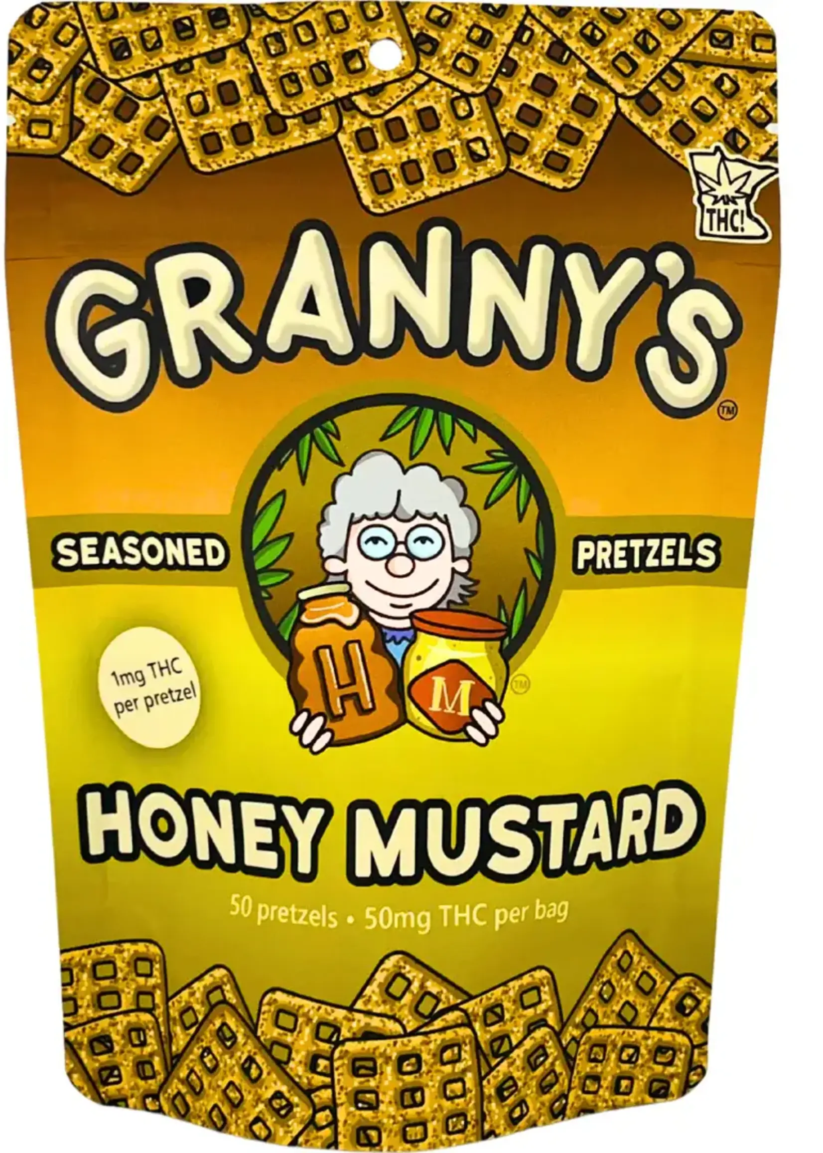 Granny's Granny's THC Pretzels Honey Mustard 50mg (1mg/Pretzel)
