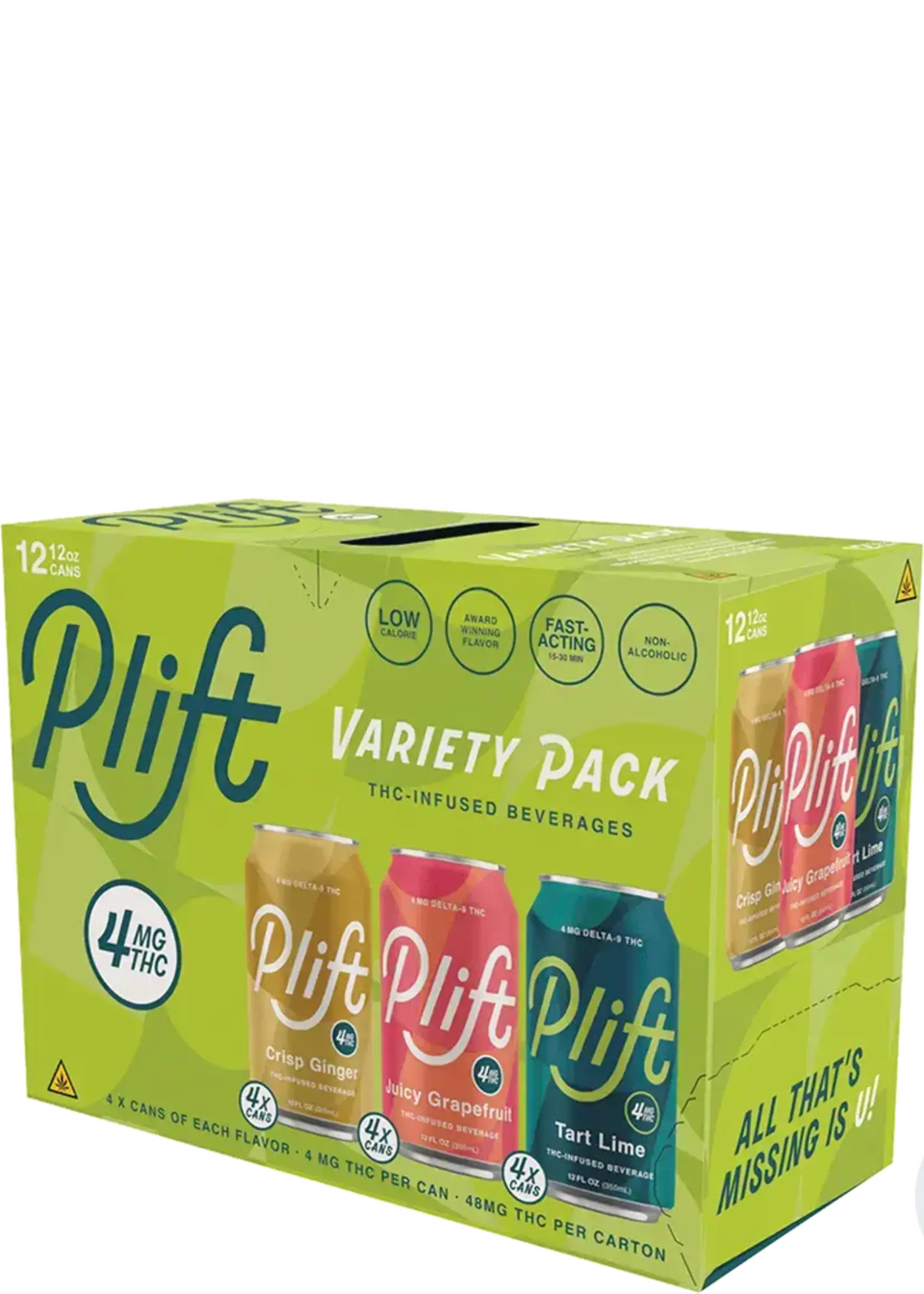 Plift THC Plift Variety Pack 4MG THC 12 can