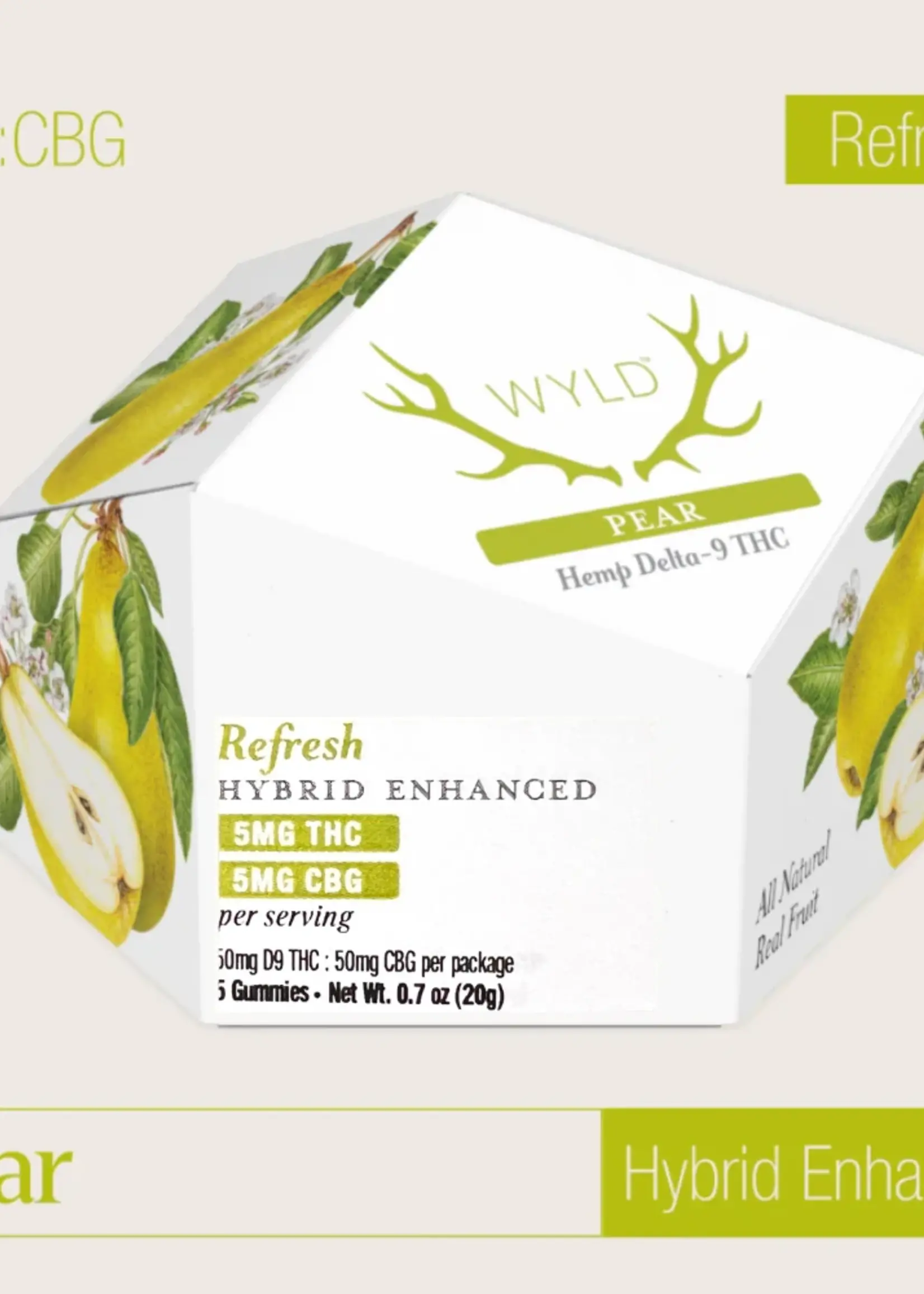 WYLD THC WYLD Pear THC Gummy (5mg THC / 5mg CBG Per Serving)
