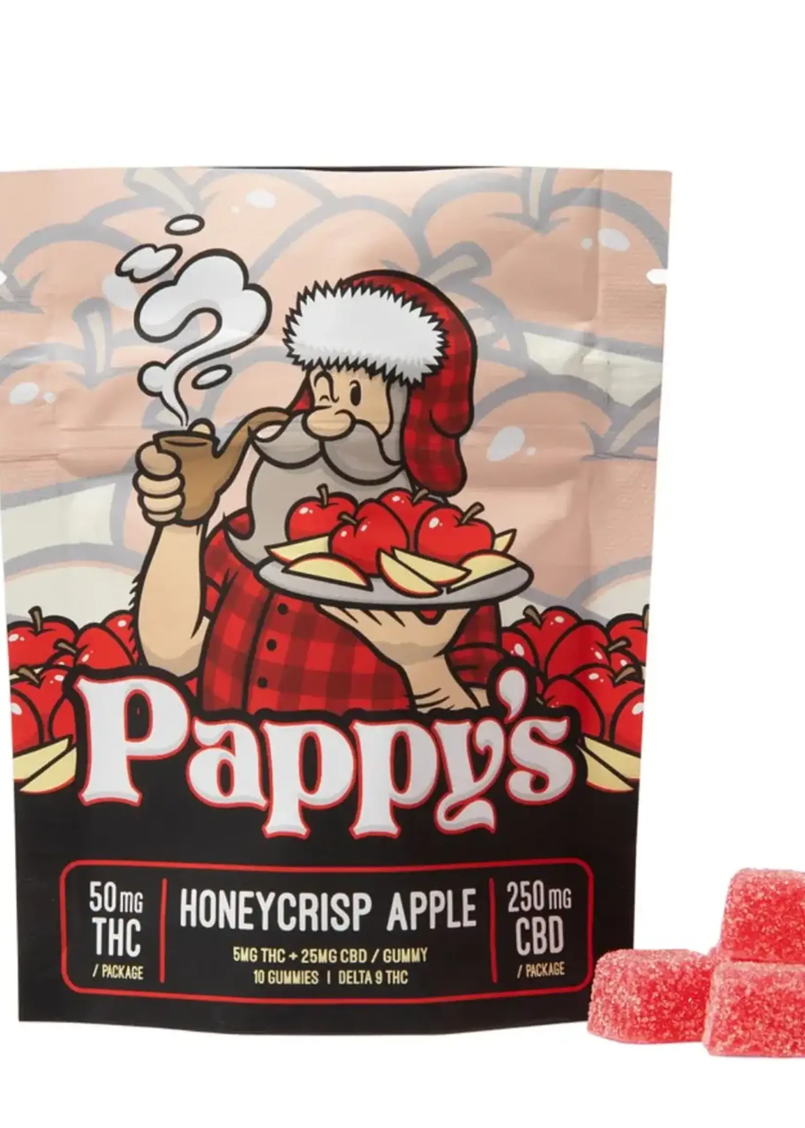 Pappy's THC Pappy's Honeycrisp Apple THC Gummy 50mg (5mg THC 25mg CBD/Gummy)