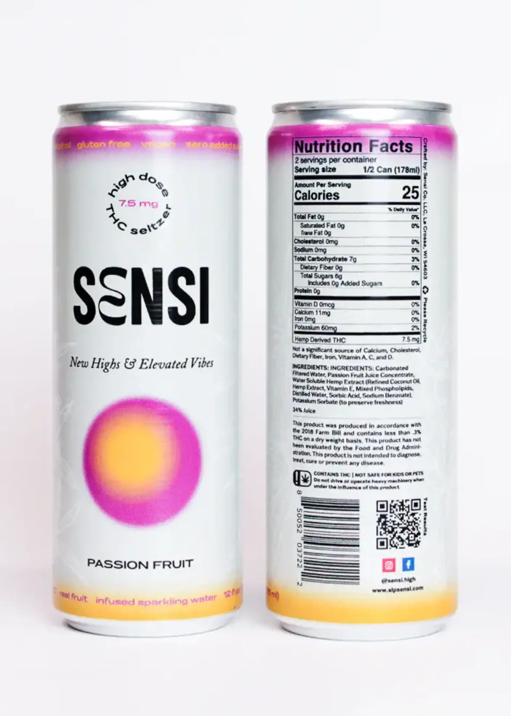 Sensi THC Sensi Seltzer Passion Fruit 7.5mg THC 4 Can