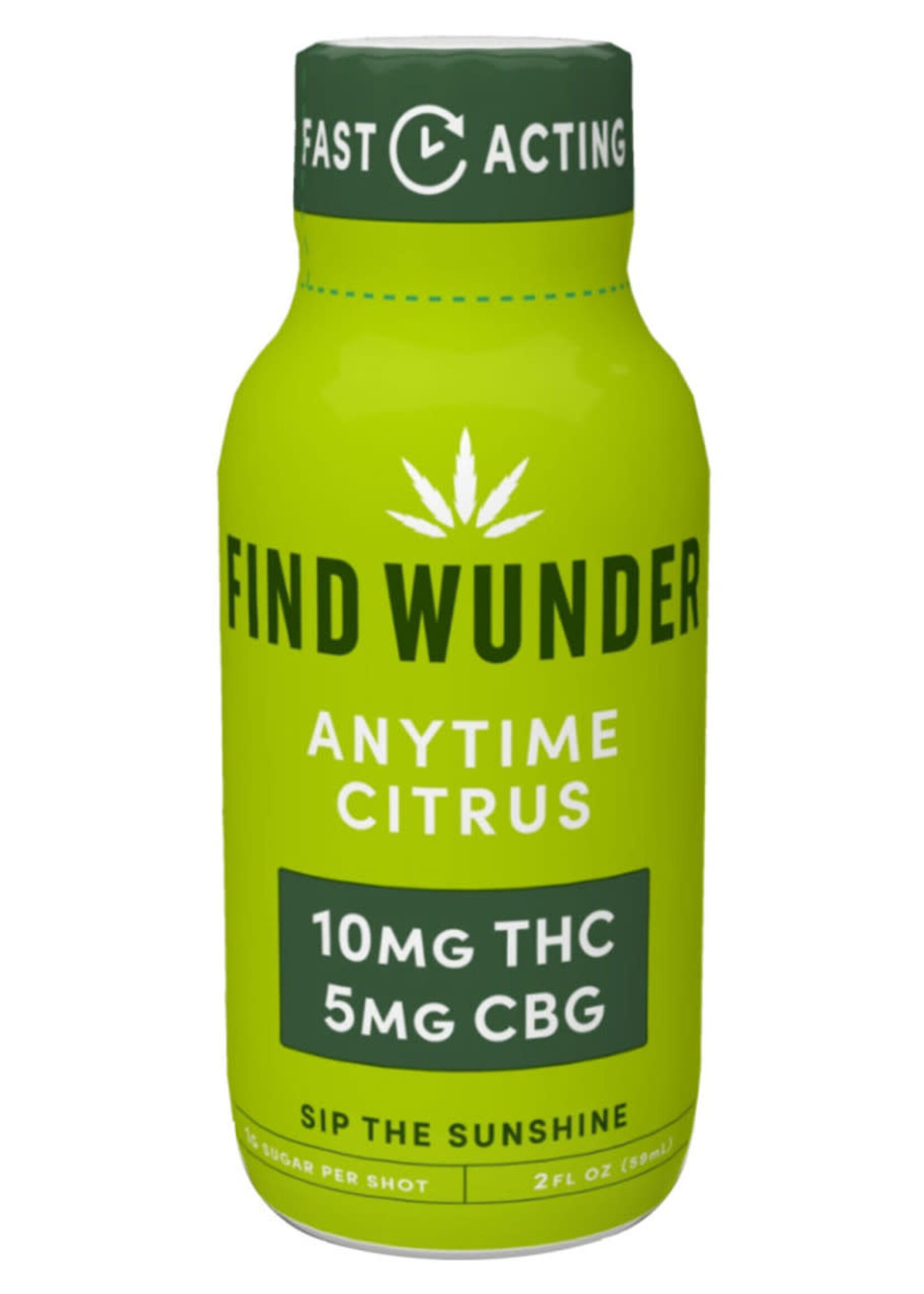 Find Wunder Find Wunder Anytime Citrus 10mg THC/5mg CBG 2oz SHOTS