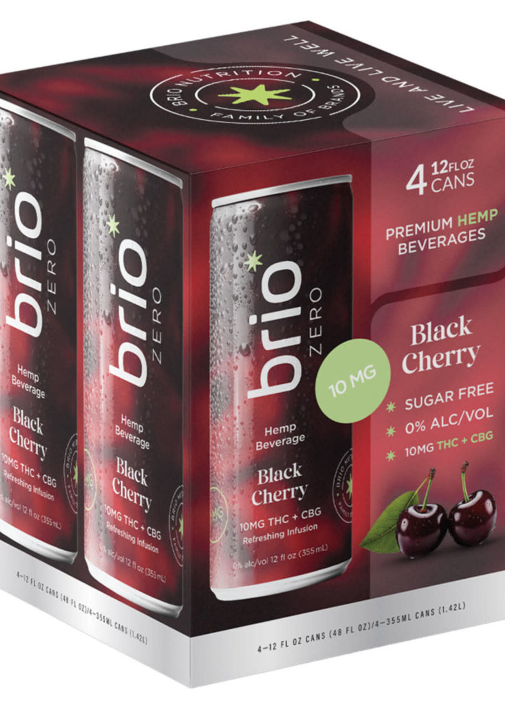 Brio THC Brio Black Cherry 10MG THC 4 can