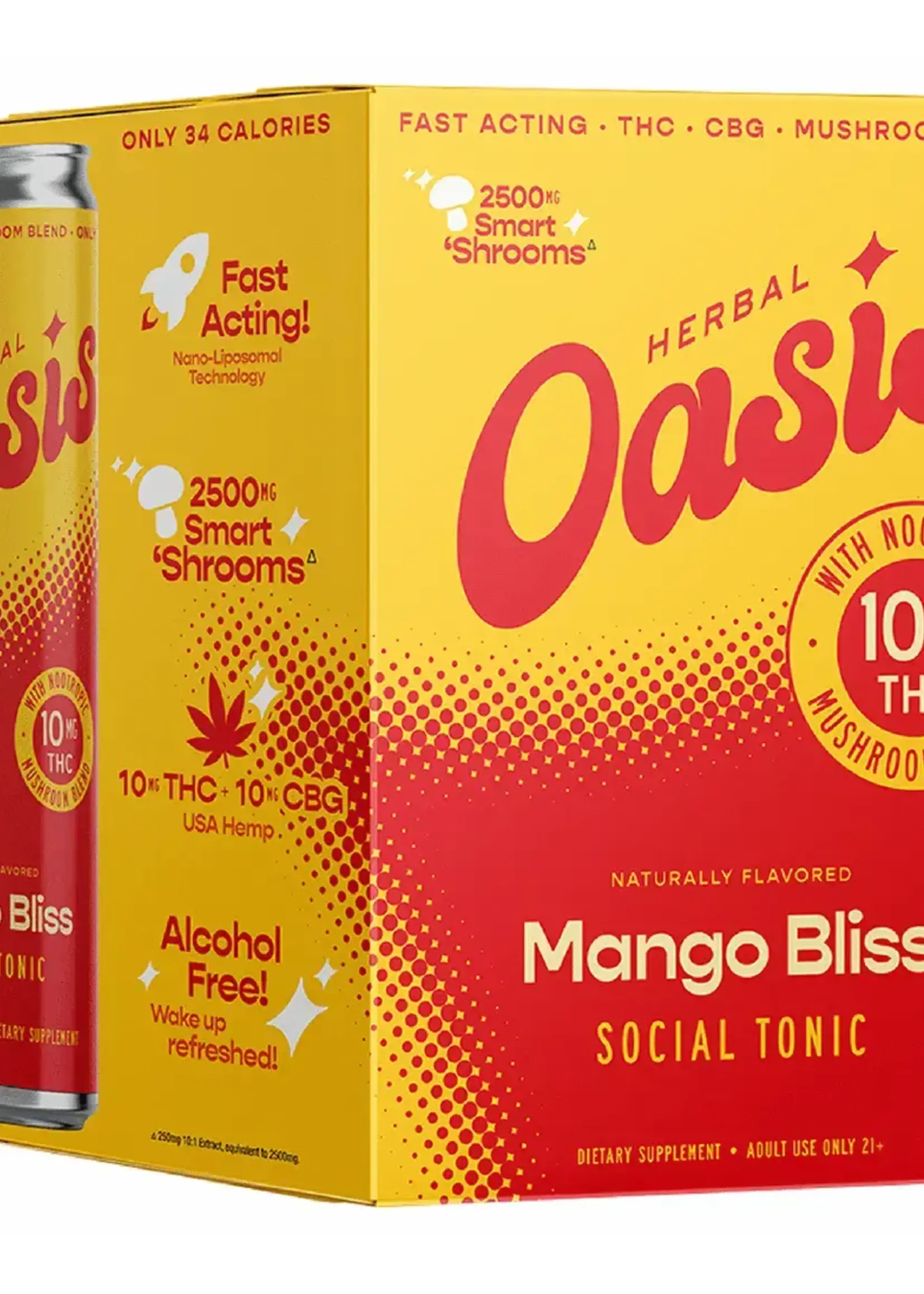 Herbal Oasis Herbal Oasis Mango Bliss 10mg THC 10mg CBG 4 Can