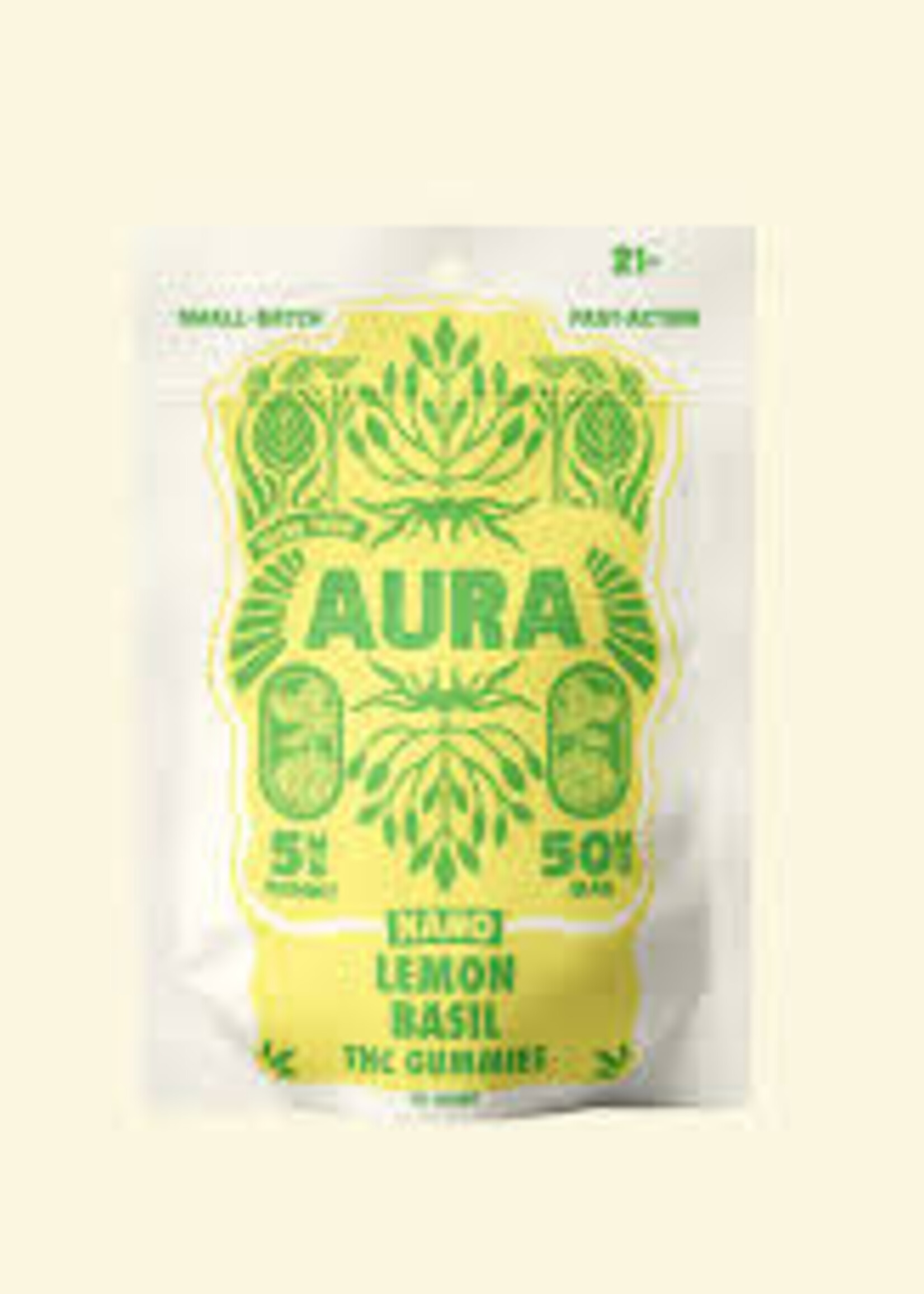 Aura Aura Lemon Basil Gummy (5mg THC) 10 pack