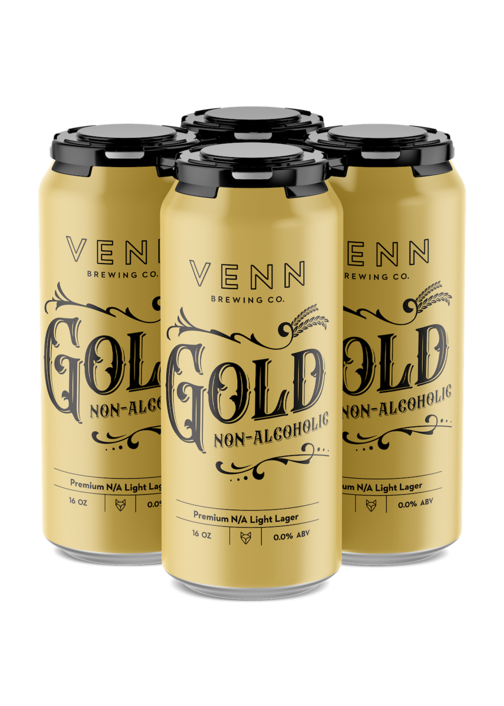 Venn Brewing Venn Gold Non-Alcoholic Light Lager 4 can