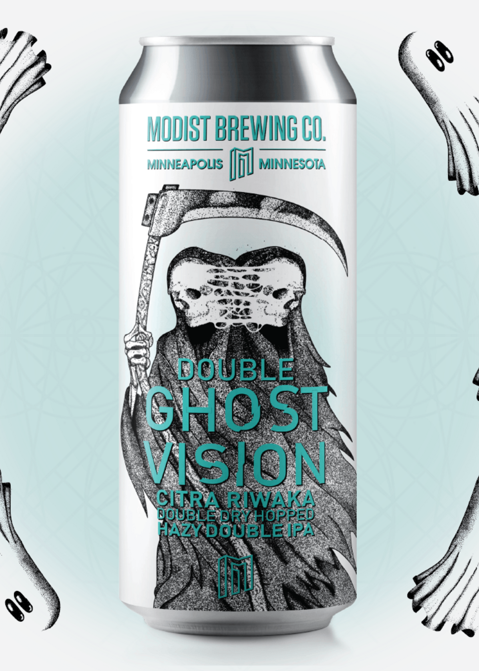 Modist Brewing Company Modist Double Ghost Vision Citra Riwaka DDH Hazy IPA 4 can
