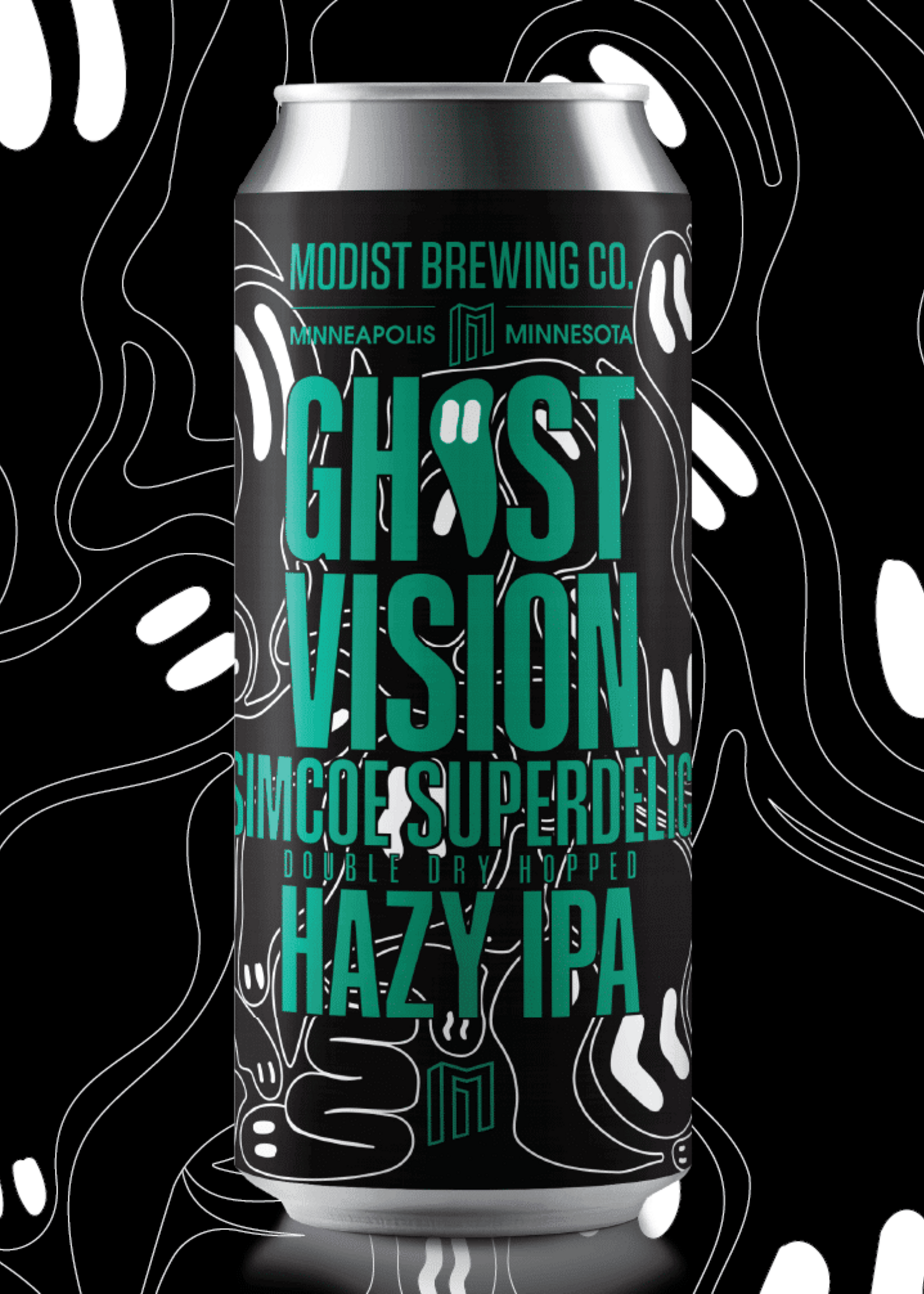 Modist Brewing Company Modist Ghost Vision Simcoe Superdelic DDH Hazy IPA 4 can