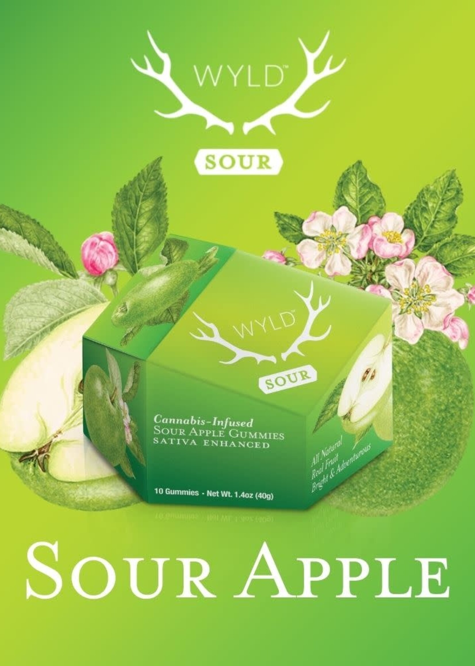 WYLD THC WYLD Sour Apple THC Gummy (5mg THC Per Serving)