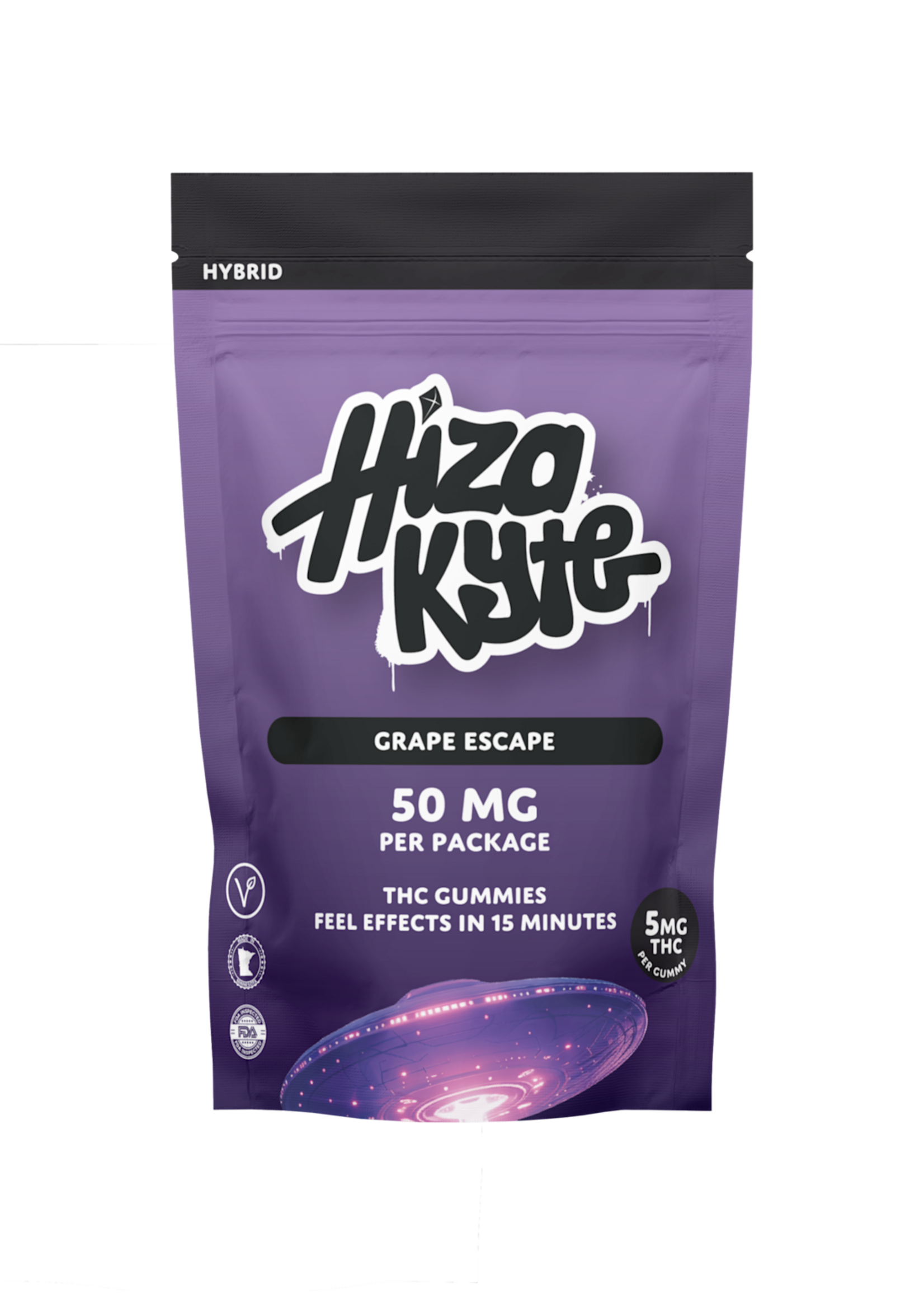 Hyza Kyte THC Hiza Kyte Grape Escape Gummy (5mg THC) 10 pack