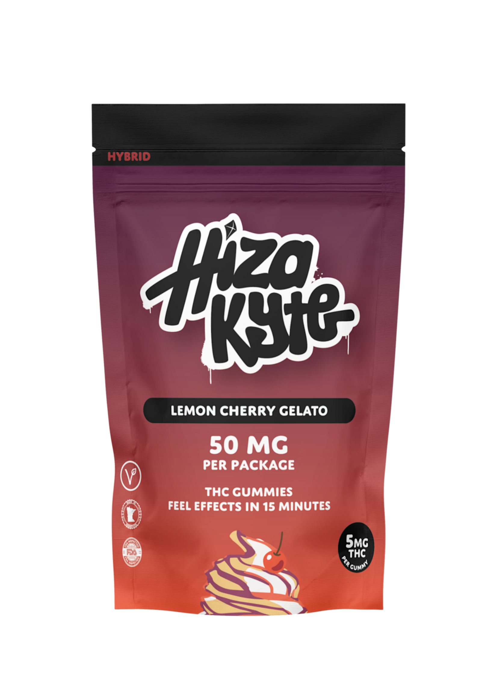 Hyza Kyte THC Hiza Kyte Lemon Cherry Gelato Gummy (5mg THC) 10 pack