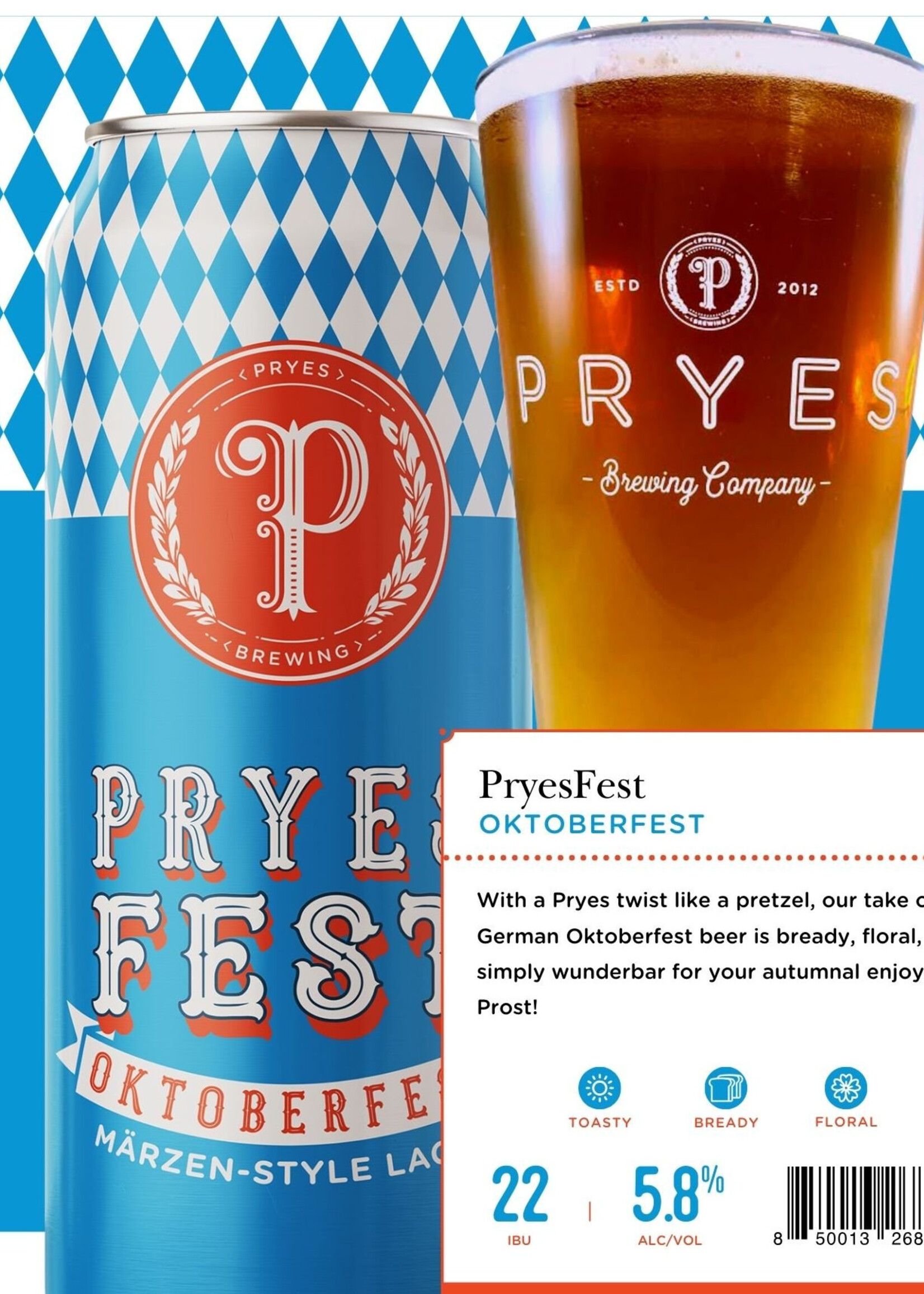 Pryes Brewing Pryes Brewing PryesFest Oktoberfest 4 can